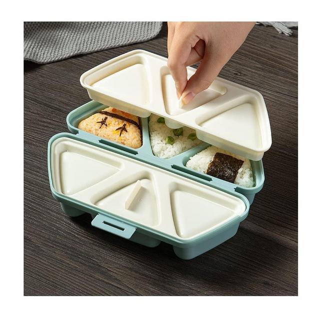 Sunormi Triangle Sushi Mold 6 at Once Cavity Press Onigiri Rice Balls Maker Non-stick Sushi Maker Tools For Seaweed Cilantro Rice Balls