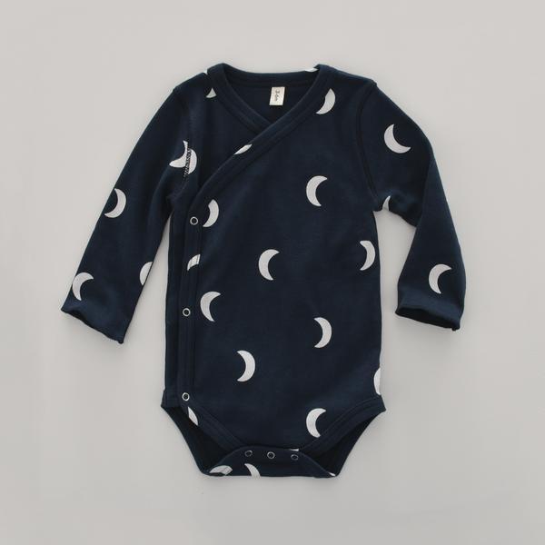 Navy Midnight Wrapover Bodysuit - Organic Zoo - Size 3-6Mo