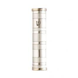 Silver Rings Aluminum Mezuzah - 10cm