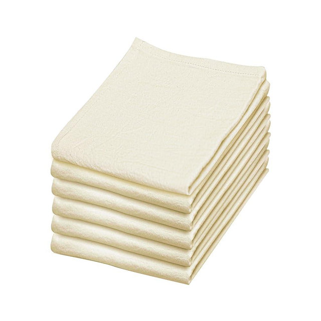 Flour Sack Dish Towels | Cotton Dish Towels for Drying Dishes| Absorbent Kitchen Towels for Cleaning| Tea Towels for Embroidery Craft| 6 Pack 18"x28" Natural