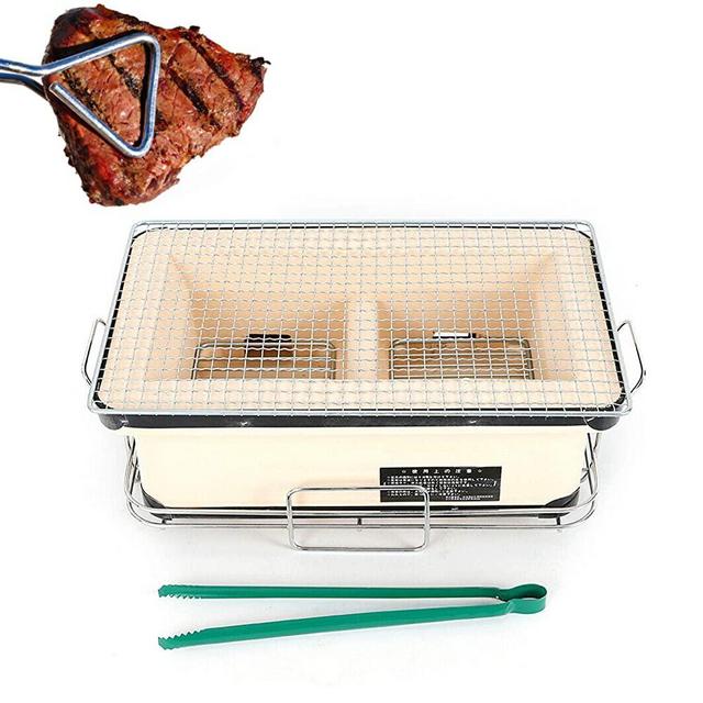 Barbecue Charcoal Grill, TBVECHI 40cm Large Ceramic Japanese Table Grill BBQ Portable Yakitori Barbecue Charcoal Grill Tailgate