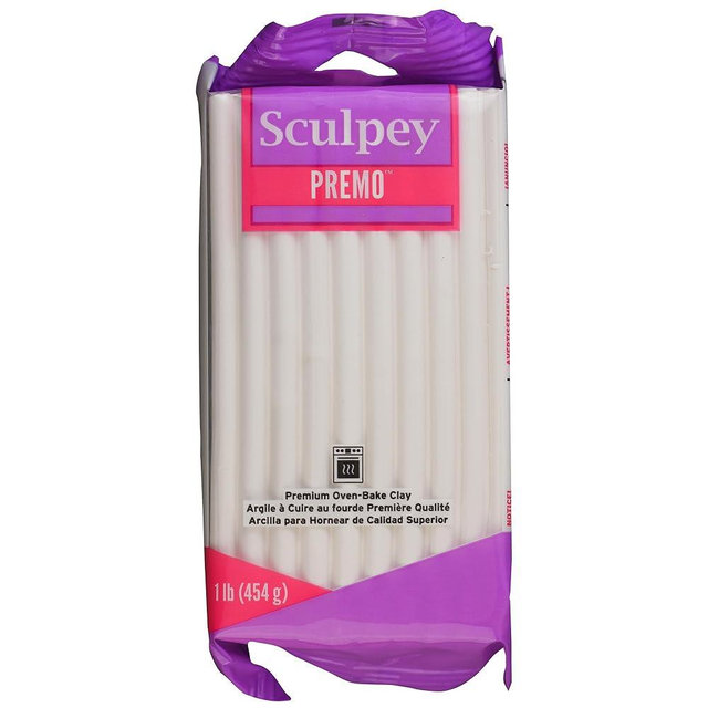 Sculpey Premo: Polymer Clay: White - 1lb Pack - Oven Bake Clay, Non-Toxic, Advanced Techniques, Sculpting-Jewelry-Craft Projects, Adults Art Supplies