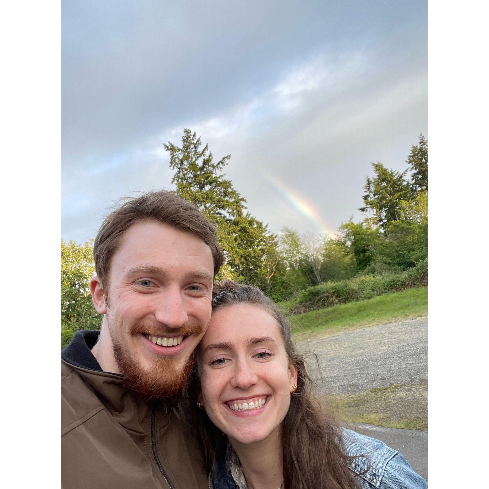 Little rainbow on one of our first of many walks