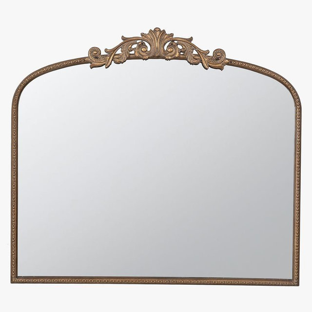 Fleur Mantel Arch Mirror, Brass, 40"W x 31"H