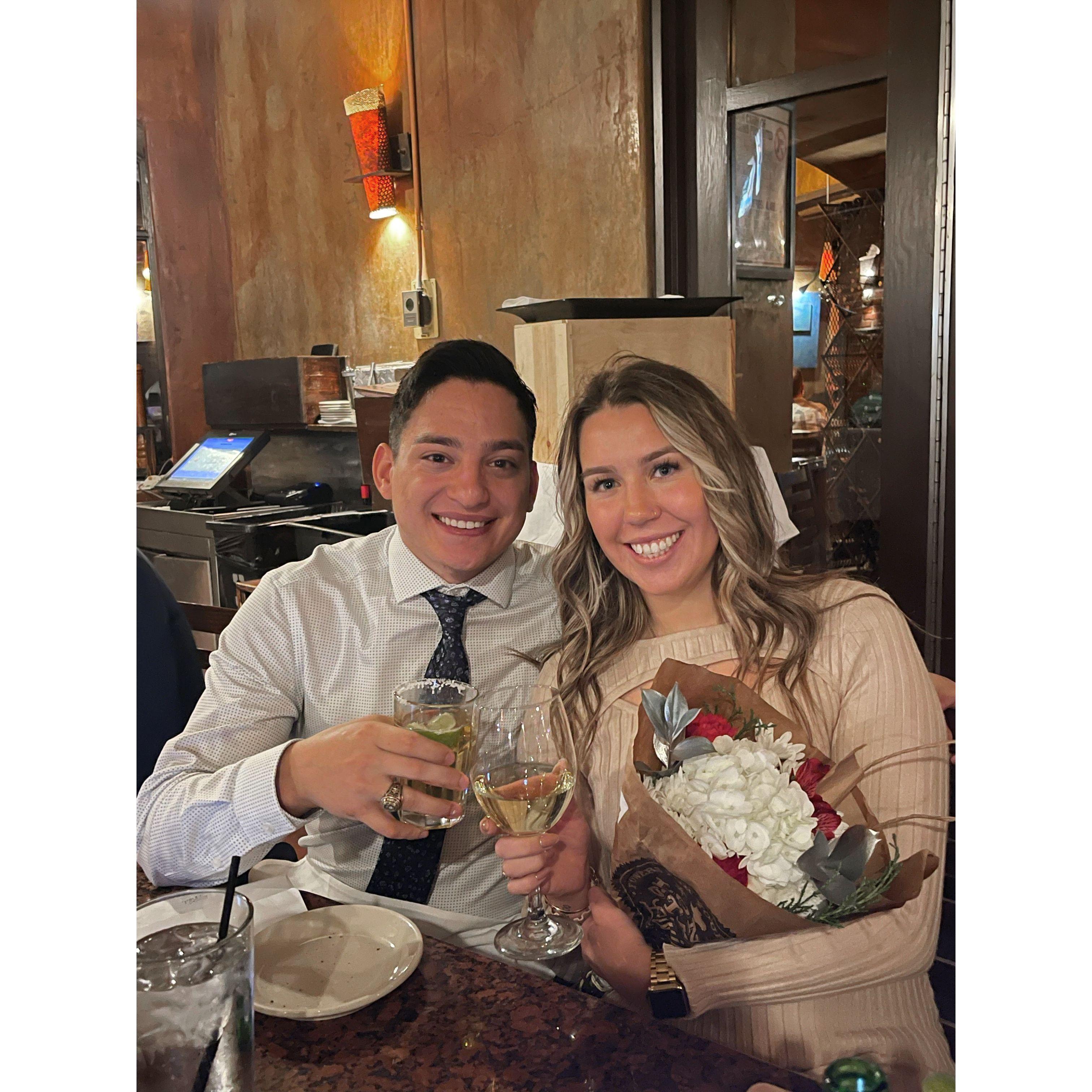 Jacob's graduation dinner in 2022