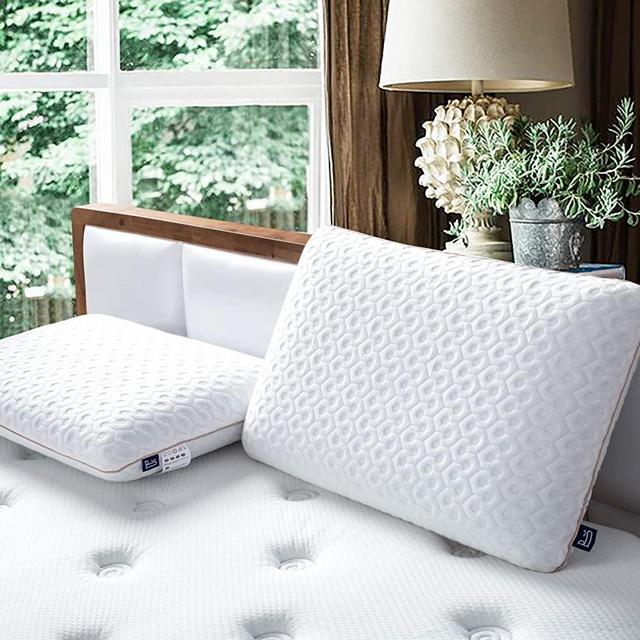BedStory Memory Foam Pillow King Size, Medium Firm Gel Foam Pillows for Sleeping, Orthopedic Bed Pillows for Neck Pain - Stomach Back or Side Sleepers, Ventilated Design