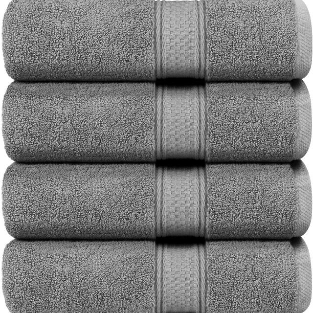 Utopia Towels - Bath Towels Set, Grey - Luxurious 700 GSM 100% Ring Spun Cotton - Quick Dry, Highly Absorbent, Soft Feel Towels, Perfect for Daily Use (4-Pack)
