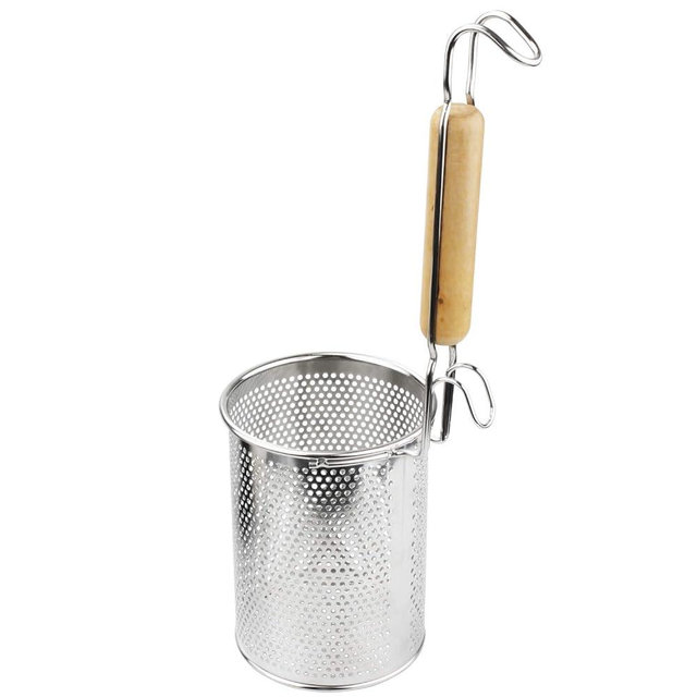 MyLifeUNIT Spaghetti Strainer Spoon, Stainless Steel Food Strainer Noodle Strainer with Handle