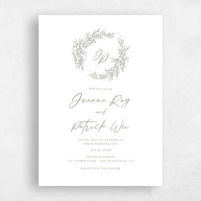 Multi-Colored Wedding Invitation - Birchwood Portrait