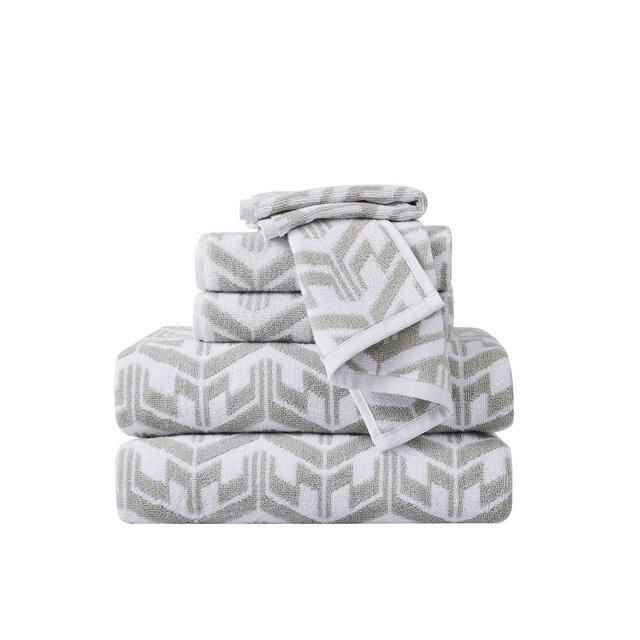 Sean John Herringbone Jacquard 6 Piece Towel Set