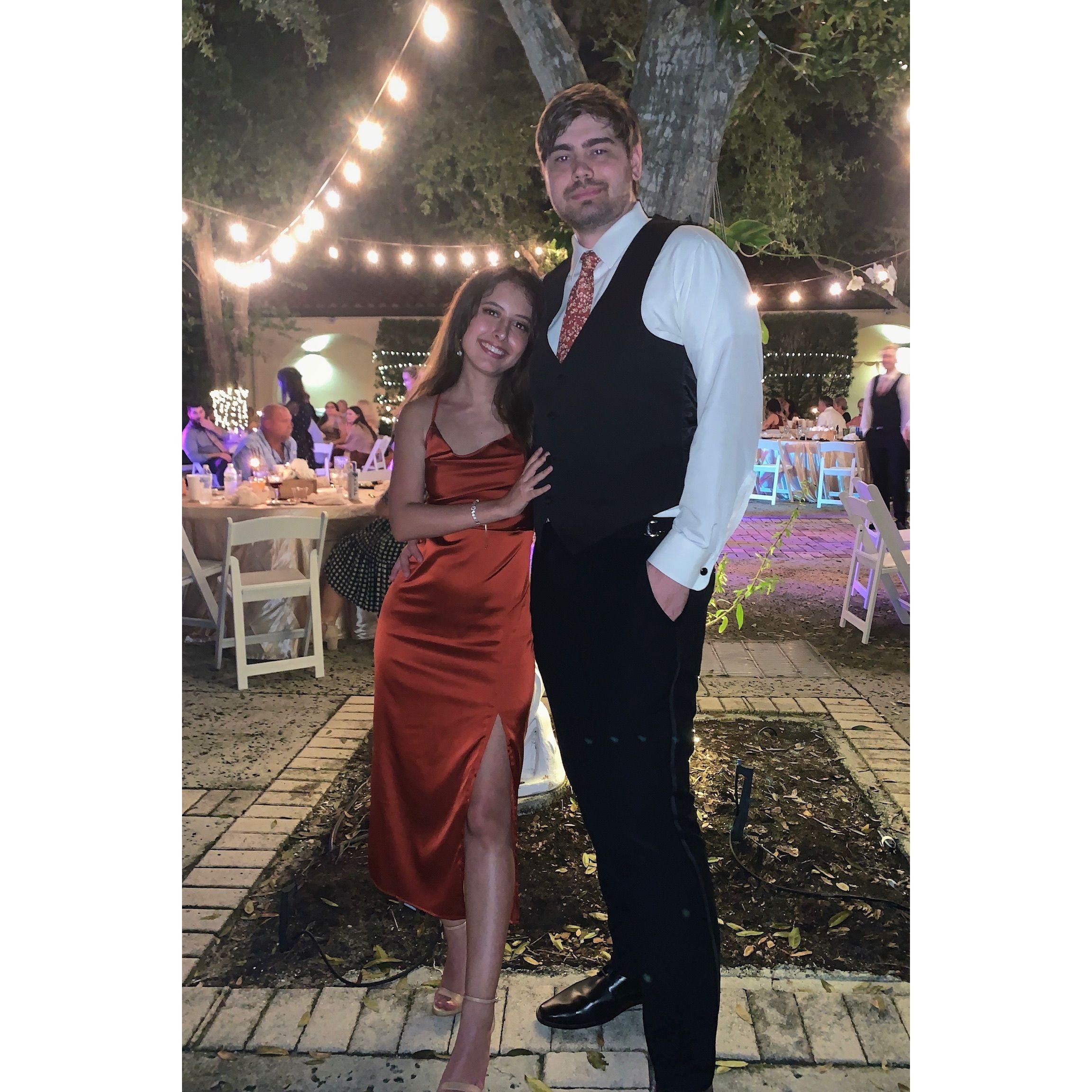 At Clayton's friend's wedding