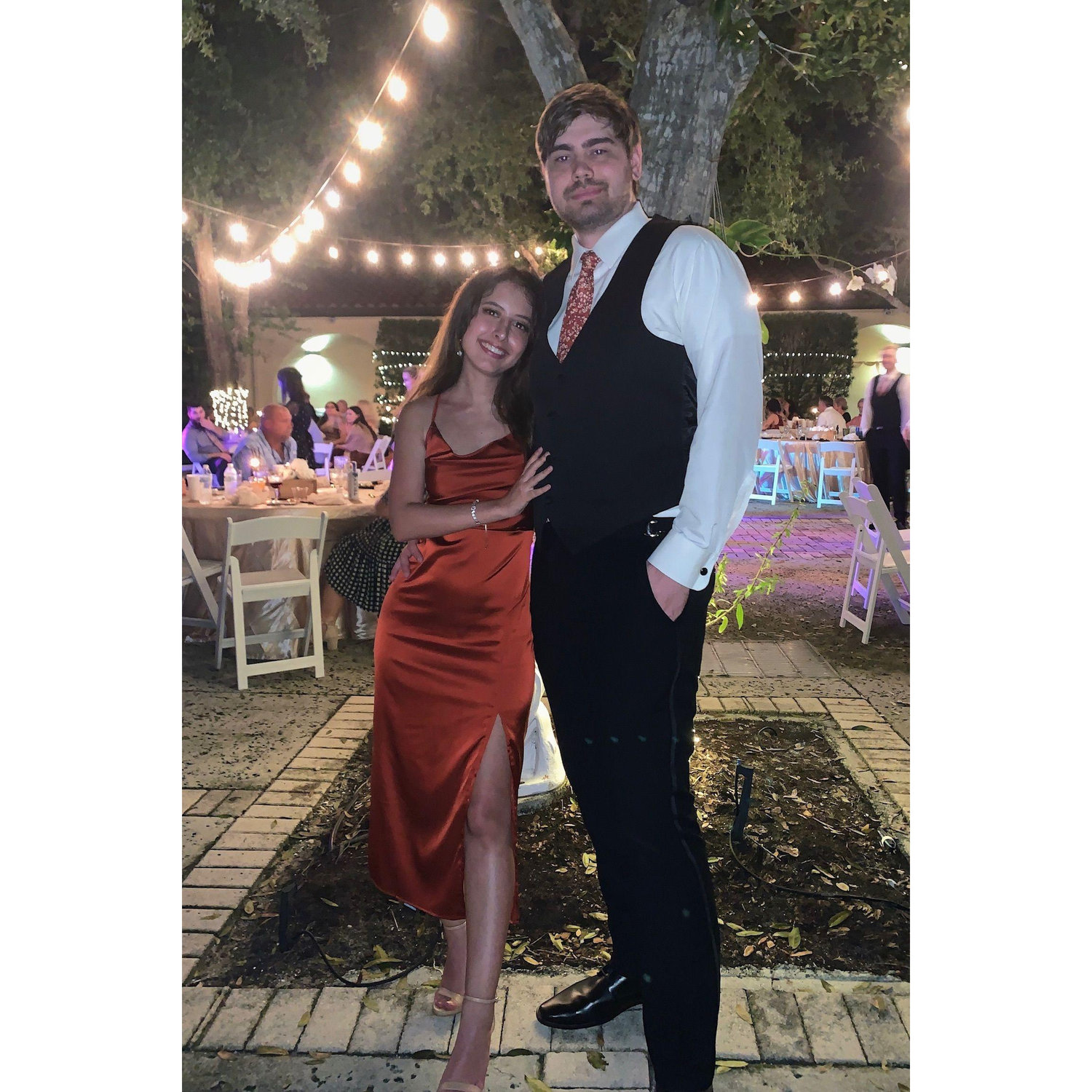 At Clayton's friend's wedding