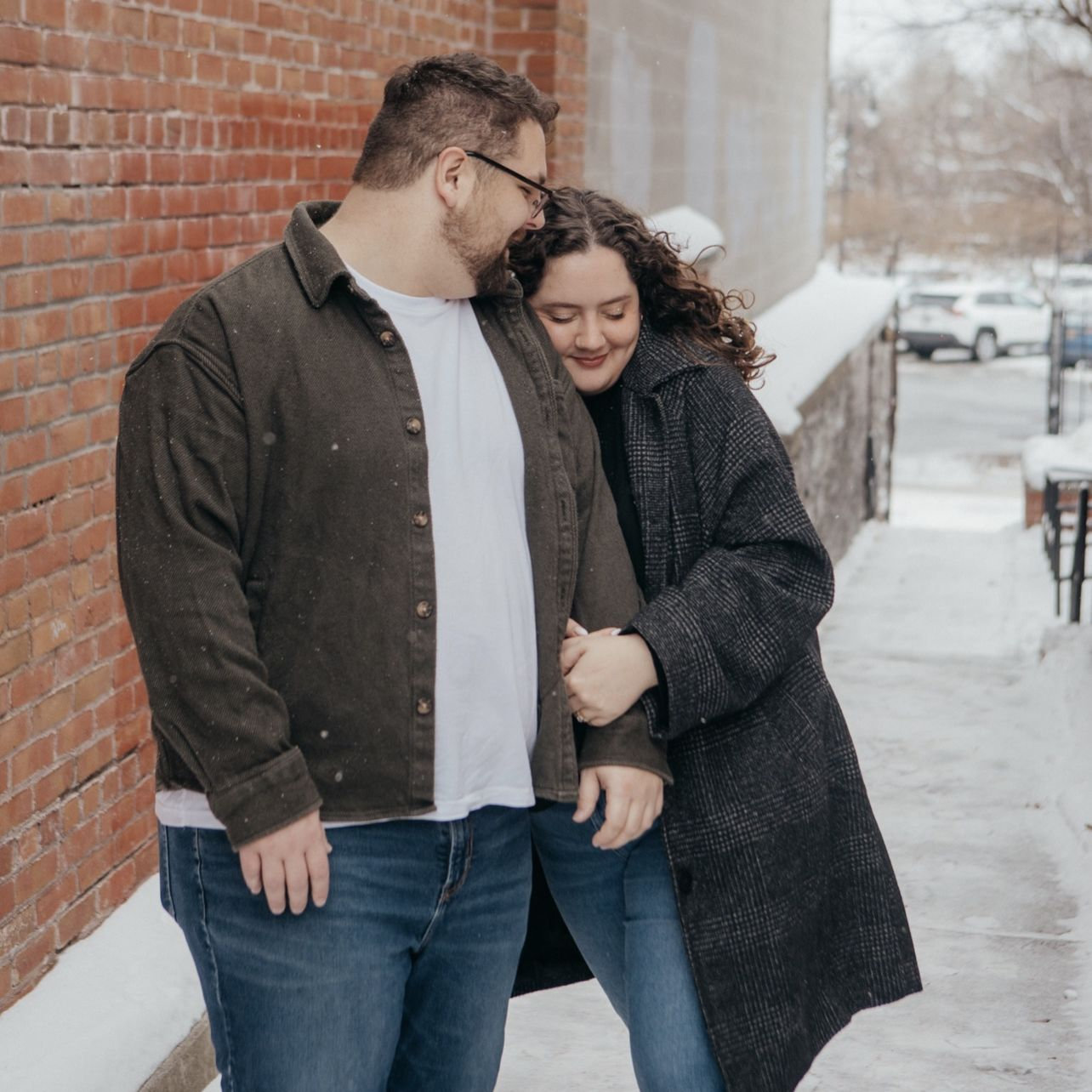 Photo shoot outside of our wedding venue The Lincoln Loft in Watertown downtown