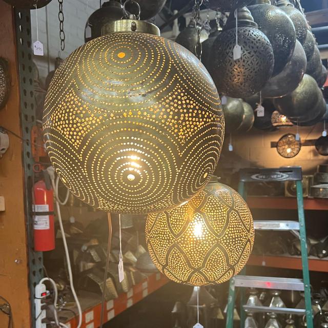 Golden light fixtures for backyard