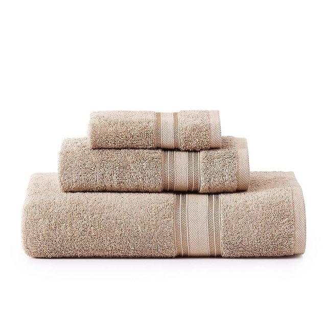 LANE LINEN Luxury Bath Towels Set - 3 Piece 100% Cotton Bathroom Zero Twist Shower Extra Aborbent Towel Super Soft 1 Hand Wash Cloths Taupe