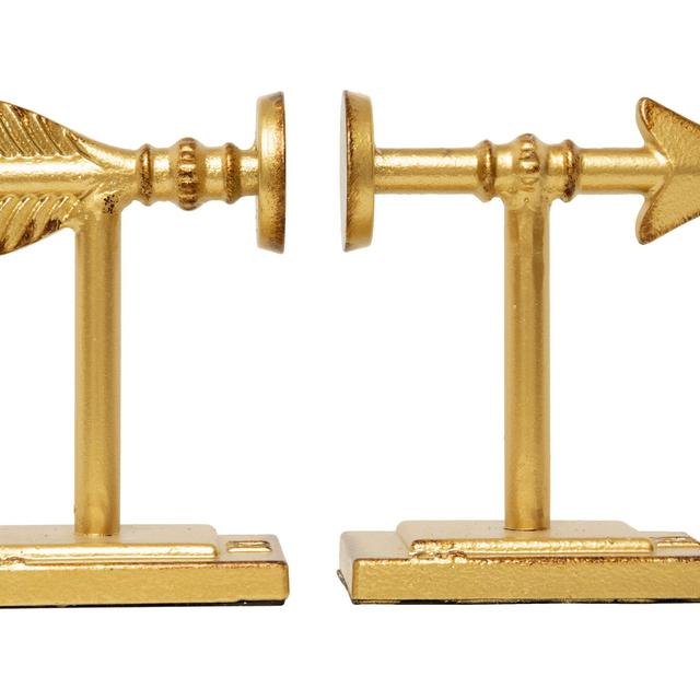 3R Studios Gold Arrow Shaped Cast Iron Bookends (Set of 2 Pieces)