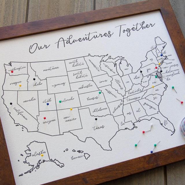 Push Pin Map, Personalized Travel Map,...