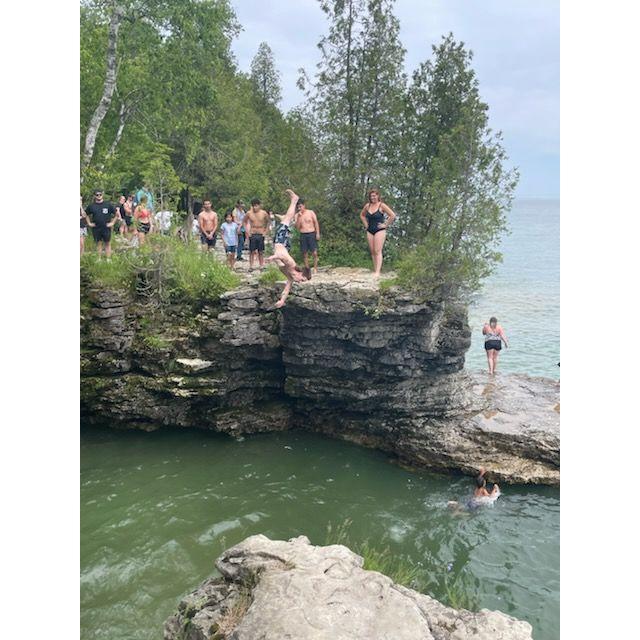 Flippy flippy off the cliff @ Cave Point, Door County WI