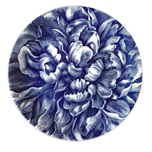Peony Blue Coupe Platter