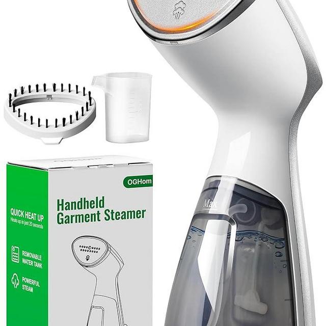 OGHom Steamer for Clothes, Portable Handheld Garment Wrinkle Remover, 1000W Fabric Steamer, Strong Penetrating Steam, for Home, Office (ONLY FOR 120V) -White
