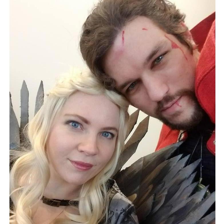 We both love to cosplay!

This is Lauren as Daenerys Targaryen and her iron throne from "Game of Thrones," and Jordon as Dr. Strange from the Marvel comic/movie universe.