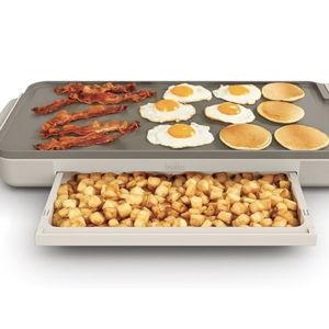 bella 10" x 20" Electric Griddle with Warming Tray, EverGood™ Ceramic Nonstick Coating & Removable Temperature Probe, Dishwasher-Safe Drip Tray & Cool Touch Handles, 1500 Watt, Oatmilk
