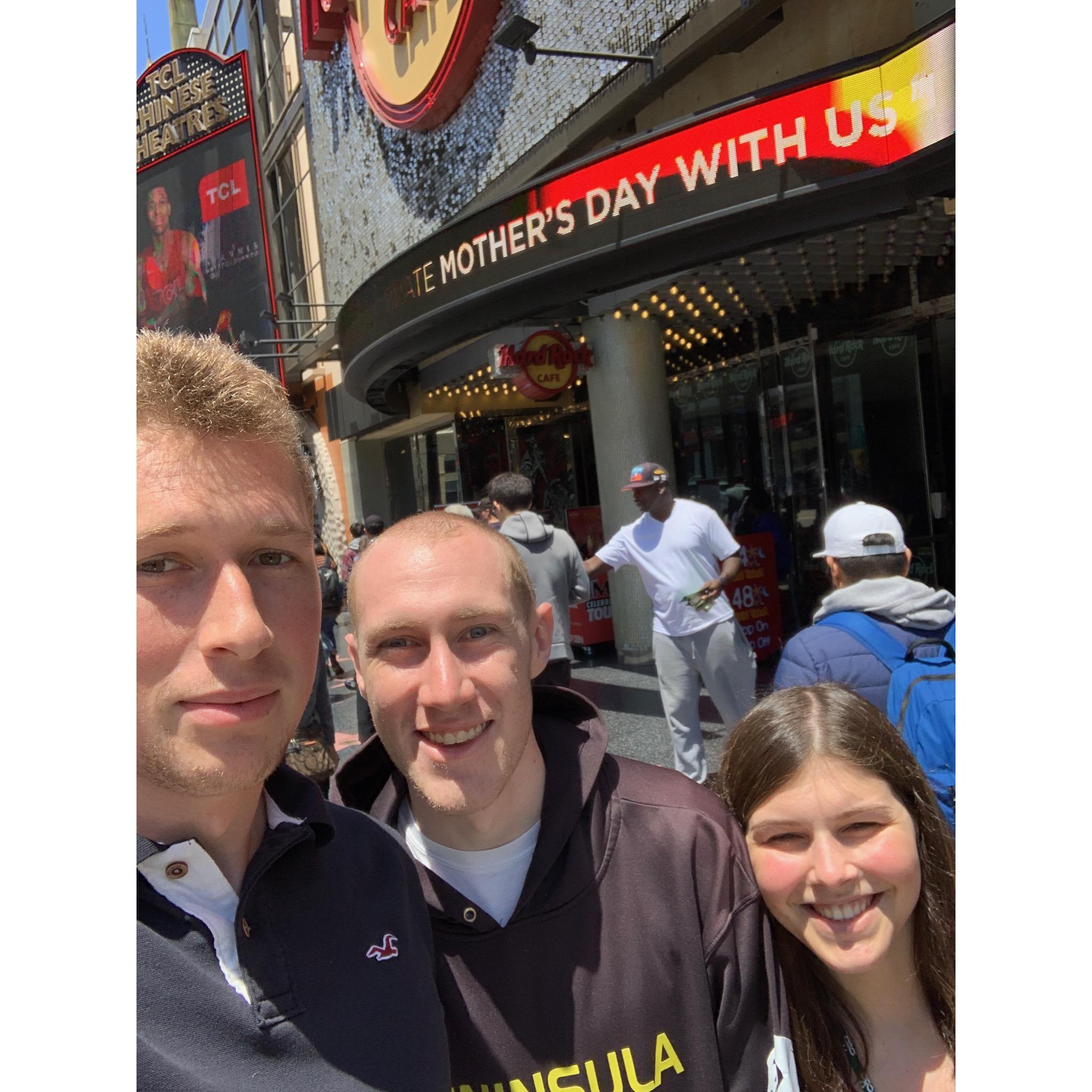 Artie (Andy's brother), Andy and I at the Walk of Fame on my first trip to California!