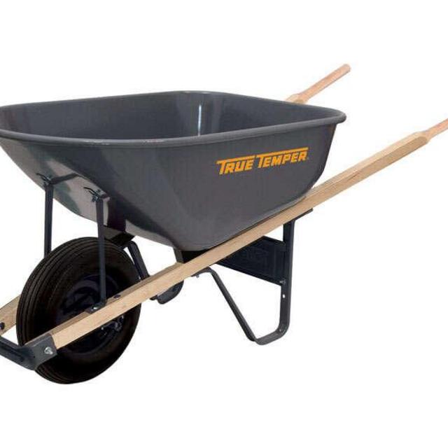 True Temper Steel Residential Wheelbarrow 6 cu ft