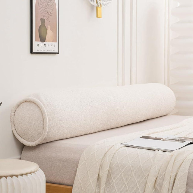 Konelia Body Pillows for Adults Neck roll Pillow for Sleeping Bolster Bed Pillow Decorative Cervical Long Pillow Cylinder Pillows for Knee Leg Neck (Cream, 47.2"x7.9")