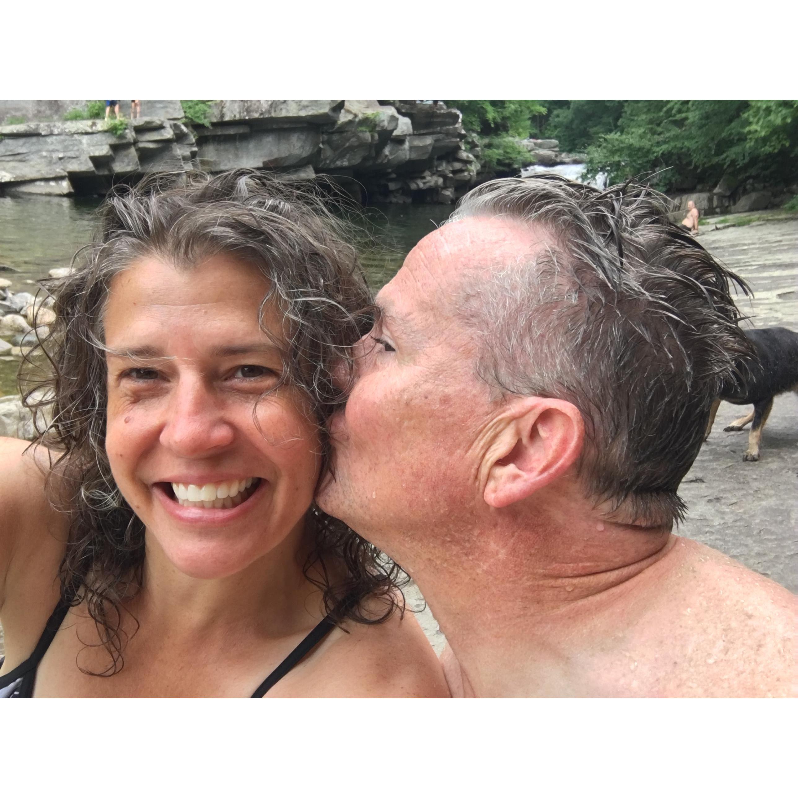 We got to swim in some frigid Vermont river water!