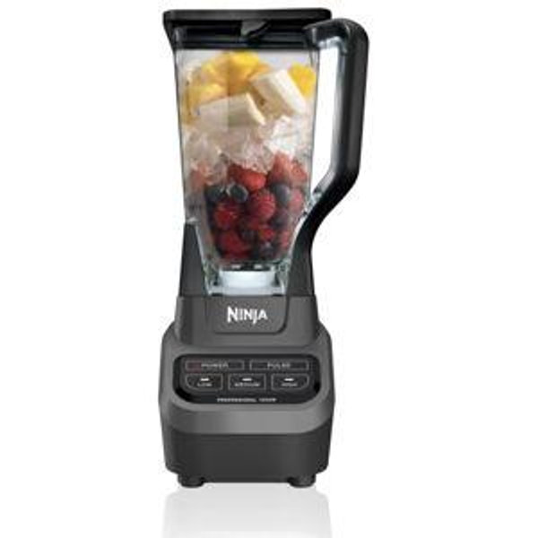 Ninja Professional Blender | Smoothie Blending, Drink Mixer, Grinder, Ice Crusher, Frozen Fruit Blending | 1000W Power, Total Crushing Technology, XL 72-oz. Pitcher | Black & Grey | BL610