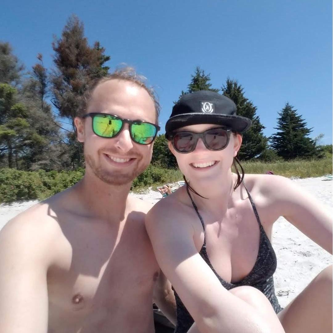 Enjoying a swim in the Atlantic at Pemaquid Beach in Bristol, Maine in 2019.