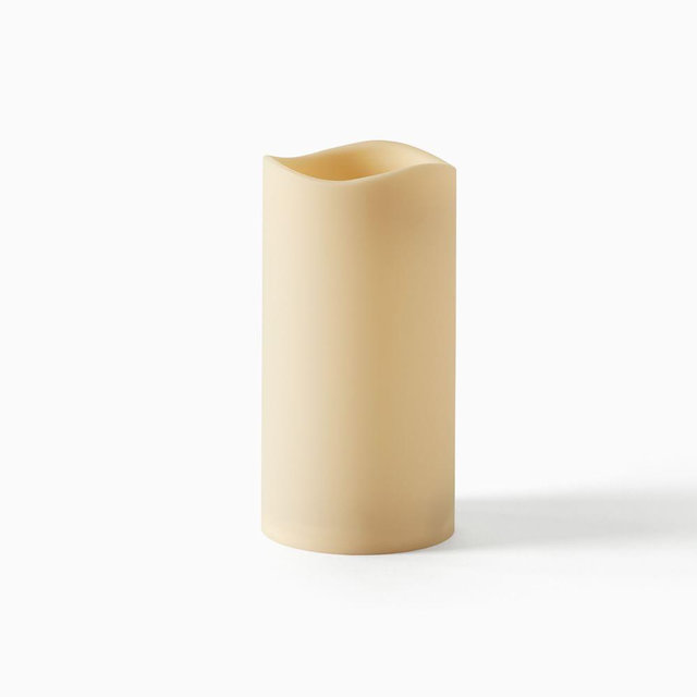 Wavy Top Flameless Candle, Ivory, 4.5X9