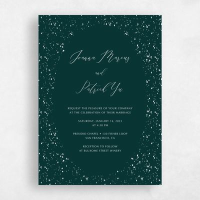 Forest, Green Wedding Invitation - Glacier Frame