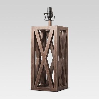 Washed Wood Box Large Lamp Base Brown (Includes Energy Efficient Light Bulb)- Threshold™