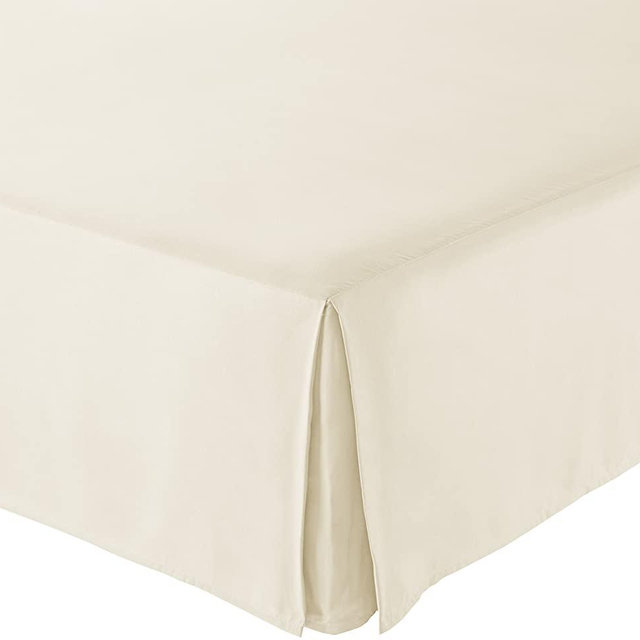 Amazon Basics Pleated Bed Skirt - Queen, Beige