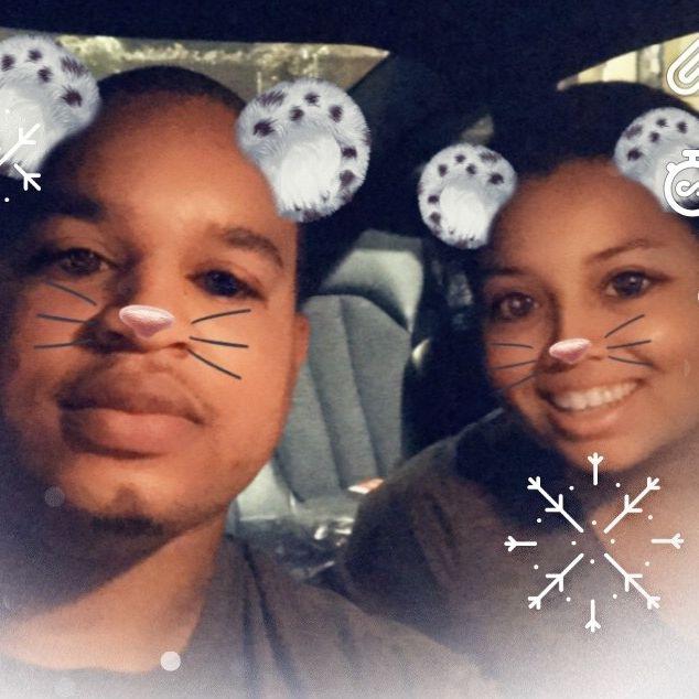 Our 1st Photo together. Gotta love Snapchat!