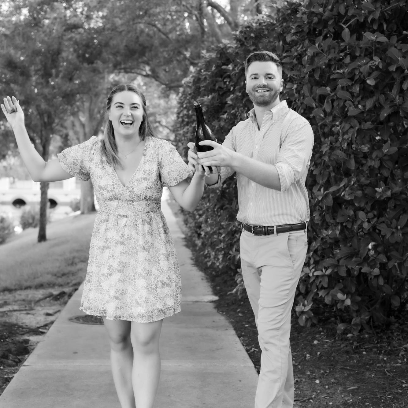 Drew spent weeks scouting the proposal spot, disguising his trips as afternoon runs. Other than picking quite literally the hottest time and day to propose in Central Florida, it was perfect.