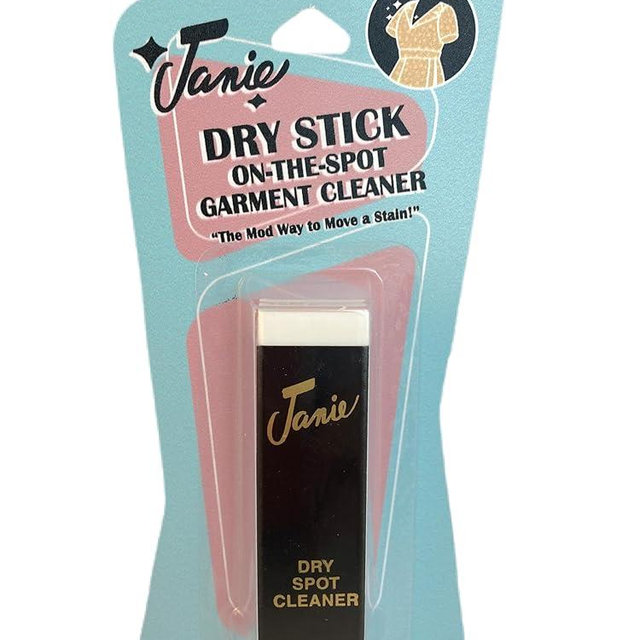 Janie Dry Stick Spot Cleaner (.4 oz) – Portable Instant Stain Remover Stick for Clothes – Magic Eraser Pen for Laundry, Travel, and On-the-Go Stain Removal – Compact, Safe, and Easy to Use