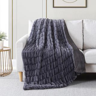 Telluride Luxury Faux Fur Ruched Throw