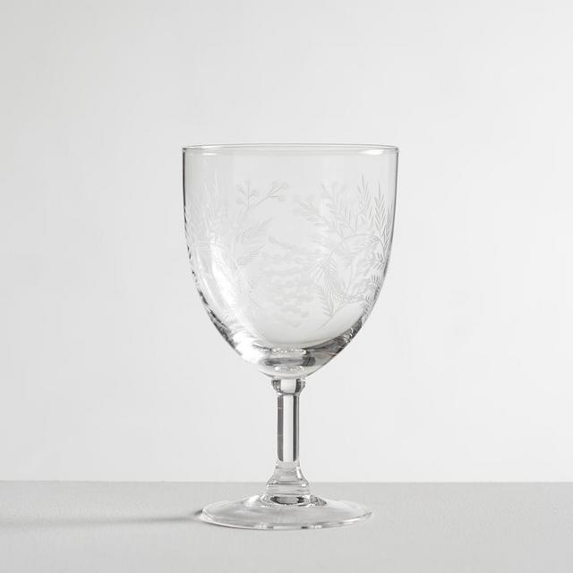 Monique Lhuillier Gabrielle Etched White Wine Glasses, Set of 4