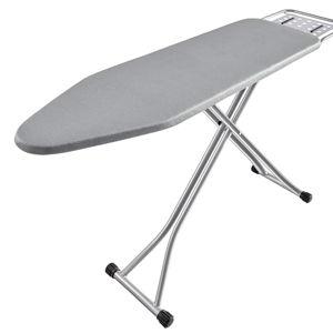 Ironing Board, Heat Resistant Cover Iron Board with Steam Rest, Non-Slip Foldable Ironing Stand. Heavy Sturdy Metal Frame Legs Iron Stand(13 * 34 * 53 Inches) (Silver Gray)