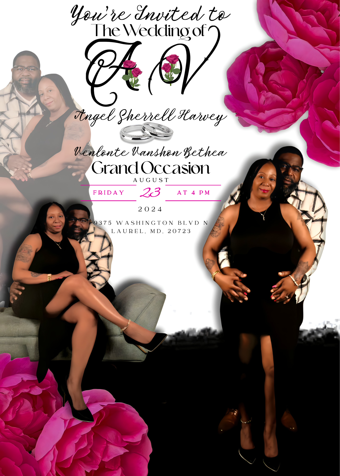 The Wedding Website of Angel Harvey and Venlonte Bethea