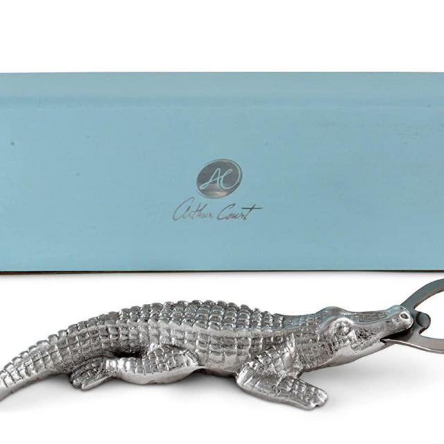 Arthur Court Bottle Opener with Aluminum Metal Alligator Gator Crocodile Handle 7" Long