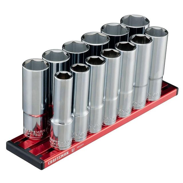 Craftsman V-SERIES Socket Set, Deep MM, 1/2 Inch Drive, 13 Piece (CMMT17595V)