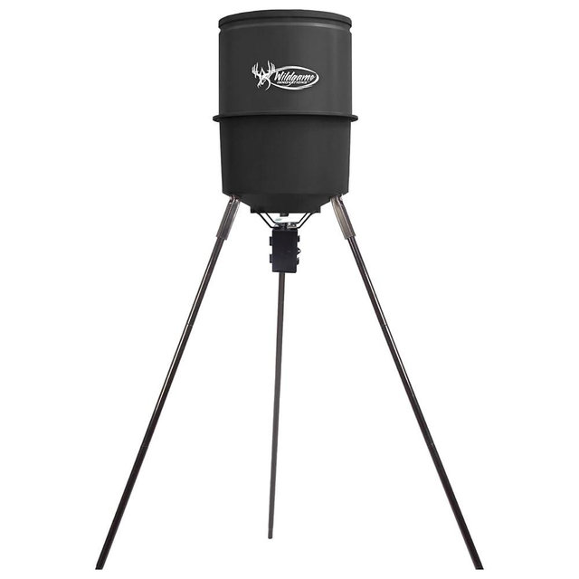 WILDGAME INNOVATIONS Quick-Set 270 lb Game Feeder with Digital Timer | Durable Tripod Corn/Pellet Hunting Feeder with 1-4 Available Feed Times & 30-feet Radius
