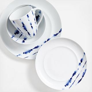 Omri 4-Piece Blue and White Place Setting, Service for 1