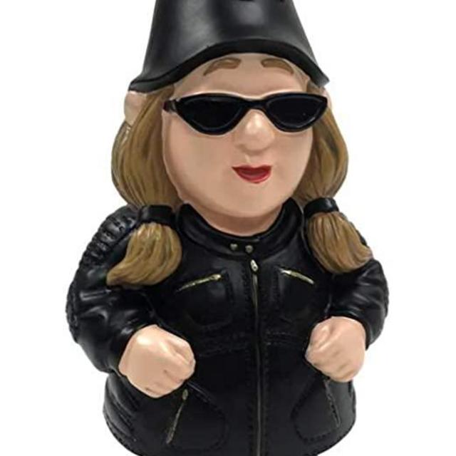 Harley-Davidson Lady Biker Themed Polystone Garden Gnome, 4.5 x 11 in. 544902C