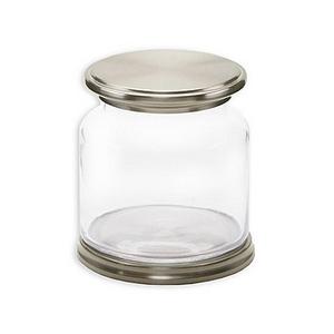 Classic Small Glass Jar in Brushed Nickel