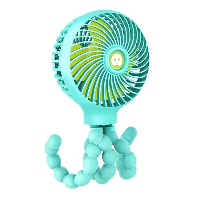 Mini Handheld Stroller Fan, TRELC Personal Portable Baby Fan with Flexible Tripod, 2022 Upgraded Version, Gift for Children, Rechargeable Fan for Office Room Car Traveling BBQ Gym Fan (Green)